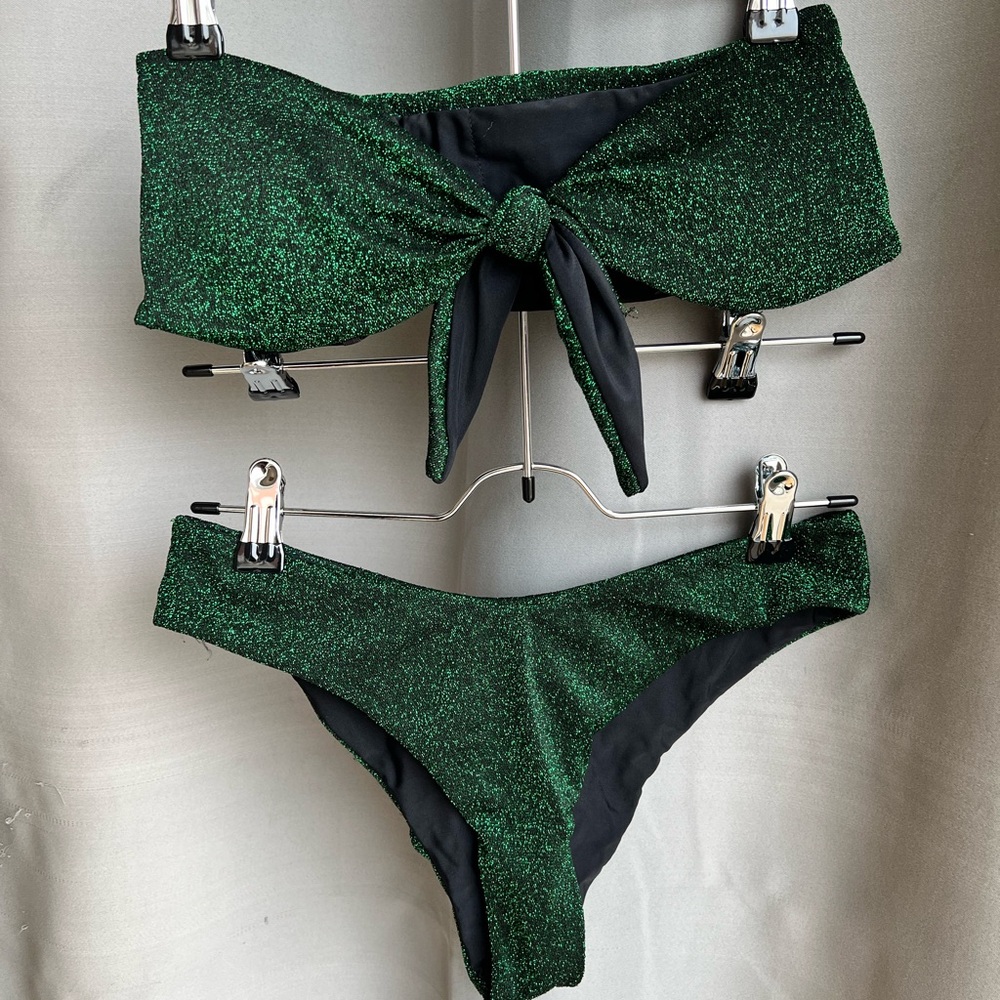 Zaful Black and Green Bikini Set